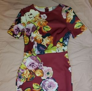 Maroon floral dress